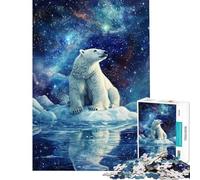 Puzzle 1000 pièces Ours Polaire étoilé Défi intellectuel Jeu Familial addictif Analyse et logique Idée Cadeau (Dimensions 75x50cm)