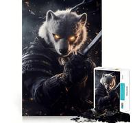 Puzzle 1000 pièces Ours Polaire Guerrier samouraï pour Adultes Jeu de logique Clair et Silencieux Découpe Parfaite Cadeau élégant (50x75cm)