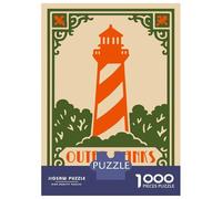 Puzzle 1000 Pièces Outer Banks Lighthouse Art Puzzle Adulte Jeu Manuel pour S'amuser en Famille Cadeaux Uniques pour Un Anniversaire Et Noël 70x50cm/1000pcs