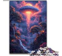 Puzzle 1000 pièces OVNI dans Les Nuages de Montagne, en Bois, idéal pour Les Adolescents et Les collectionneurs, décoration d'intérieur et Cadeau de Voyage idéal(1000 pièces, 50x75cm)