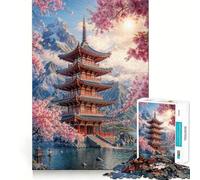 Puzzle 1000 pièces Pagode au Bord du lac pour Adultes, Jouet Intelligent, activité à Domicile, découpe précise, décoration Murale (38x26cm)