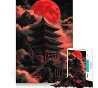 Puzzle 1000 pièces Pagode de la Lune Rouge pour Adolescents Améliore la mémoire, Les Liens familiaux, Bords précis, Cadeau attentionné (38x52cm)