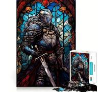 Puzzle 1000 pièces Paladin Vitrail pour Adultes et Adolescents, Jeu cognitif, Loisirs et Amusement, Motif à Assembler, Cadeau Festif 38x26cm