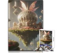Puzzle 1000 pièces Palais Flottant avec Papillon, idéal pour des Moments de détente à la Maison Jeu de Construction Durable et précis Dimensions:38x26cm