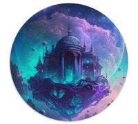 Puzzle 1000 pièces Palais Flottant pour Adultes, Puzzle Rond 1000 pièces, Jeu Familial créatif et décoration d'intérieur, Cadeau de Noël idéal pour Les Adolescents (67,5x67,5cm)