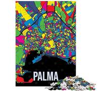 Puzzle 1000 pièces Palma de Majorque Carte de la Ville Style Pop Art Puzzle pour Adultes défi de Vitesse à réaliser idéal comme Cadeau (75x50cm/1000 pièces)