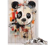 Puzzle 1000 pièces Panda Art Animalier Abstrait Adultes Difficulté Puzzles Jouets éducatifs Jeux Cadeaux de Noël 1000 pièces (75 x 50 cm)