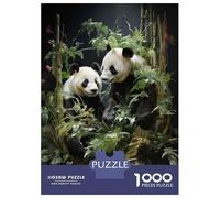 Puzzle 1000 Pièces Panda Bears in Bamboo Forest Casse-tête pour Adultes, Jeu De Réflexion Amusant Et Humoristique, Idéal comme Cadeau pour Toute La Famille 52x38cm/1000pcs