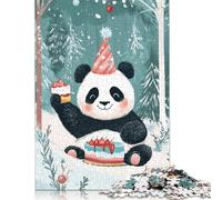 Puzzle 1000 pièces Panda Birthday in The Papers pour Adultes, Jeu éducatif pour Adolescents Adultes (75 x 50 cm)