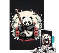 Puzzle 1000 pièces Panda Guerrier Défi d'intelligence Animale Jeu addictif et Manuel Cadeau d'anniversaire Cadeau de Père Noël Secret (Dimensions 38x52cm)