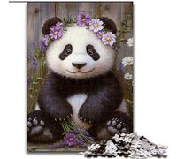 Puzzle 1000 pièces Panda Lavande Puzzles Soirée de Jeux en Famille Expérience visuelle stimulante et enrichissante (Taille 50x75cm)