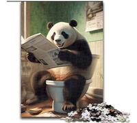 Puzzle 1000 pièces Panda lisant Un Journal, 1000 pièces, Puzzle Adulte, Cadeau de Noël, idéal pour Bureau, Chambre, Salon (Taille 50x75cm)