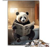 Puzzle 1000 pièces Panda lisant Un Journal. Puzzle 1000 pièces pour Adultes. Un défi créatif pour Les passionnés, Un pour se détendre (Taille 26x38cm).
