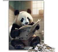Puzzle 1000 pièces Panda lisant Un Journal Puzzle en Bois pour Adultes Taille 50x75cm pour la décoration intérieure et Les Vacances