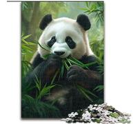Puzzle 1000 pièces Panda Mangeant du Bambou pour Adultes, Jeu Familial interactif, décoration d'intérieur à Faire soi-même, Casse-tête Stimulant (Taille 26x38cm)