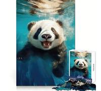 Puzzle 1000 pièces Panda Nageur pour Adultes Jeu de logique Pure pour Un Moment de Paix et de tendresse 38x26cm