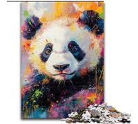 Puzzle 1000 pièces Panda Peinture à l'huile, Aide Le Cerveau à exercer des Jouets addictifs pour cultiver la Patience Décoration Parfaite (Taille 26x38cm)