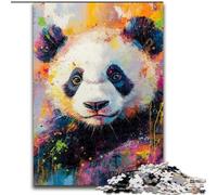 Puzzle 1000 pièces Panda Peinture à l'huile pour Adultes et Adolescents, Interaction Parent-Enfant intéressante pour réduire Le Stress (50x75cm)