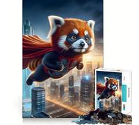Puzzle 1000 pièces Panda Rouge Super pour Adolescents Stimule la mémoire Détente en Douceur Coupe Premium Surprise d'anniversaire (38x26cm)