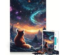 Puzzle 1000 pièces Panda Roux et Ciel Cosmique pour Adolescents Jeu de logique et de détente Découpe précise (50x75cm)