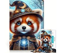 Puzzle 1000 pièces Panda Roux Magicien pour Adolescents, Jouet Mental Anti-Stress, découpe de qualité supérieure, Cadeau Exquis (38x52cm)