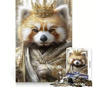 Puzzle 1000 pièces Panda Roux Roi pour Adultes et Adolescents, Jeu intellectuel, à Partager à la Maison, qualité et découpe Classiques (38x52cm)