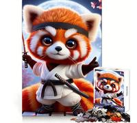 Puzzle 1000 pièces Panda Roux Samouraï Japon pour Adolescents, Jeu Intelligent d'intérieur, découpe précise, Cadeau Exquis (50x75cm)