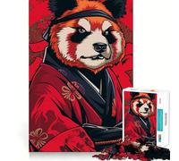 Puzzle 1000 pièces Panda Roux Samouraï pour Adolescents, Jeu de logique Fine, Loisirs faciles, Bords Nets, Cadeau de Festival (38x26cm)