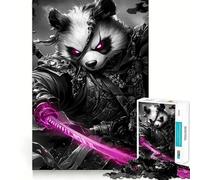 Puzzle 1000 pièces Panda Samouraï Guerrier Animal pour Adolescents, renforce la mémoire, Loisirs à la Maison, Bords Nets, Cadeau précieux (38x26cm)