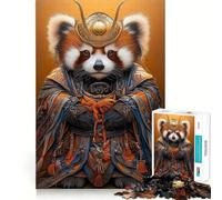 Puzzle 1000 pièces Panda samouraï Roux pour Adolescents, Jeu de logique Fine, Divertissement Relaxant, décoration Murale aux Bords Nets (38x52cm)