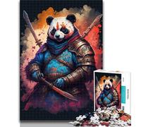 Puzzle 1000 pièces Panda Warrior pour Adolescents, Jeu Familial Anti-Stress, défi Difficile, Cadeaux du Père Noël Secret, 26x38cm