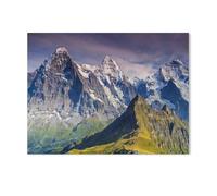 Puzzle 1000 Pièces，Panorama Alpin avec Jungfrau, Mönch, Face Nord de l’Eiger et Männlichen, Suisse，Casse-tête Animal pour Adultes - Défi Cérébral - Cadeau Personnalisé Fait Main - Jouet Drôle-G33