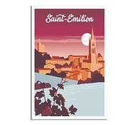 Puzzle 1000 pièces, Panorama de Saint-Émilion, France, en Bois, 70 x 50 cm. Jeu éducatif pour Adultes et Enfants. Idéal pour se détendre en Famille.