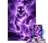 Puzzle 1000 pièces Panthère Cosmique dans Un Orage électrique Stimule Le Cerveau Décoration intérieure Jeu Familial pour Les 14 Ans et Plus (50x75cm)