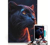 Puzzle 1000 pièces Panthère Noire en Gros Plan, décoration Murale, Cadeau d'anniversaire, Cadeau Unique pour Un Anniversaire ou Noël 38x26cm