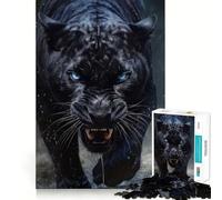 Puzzle 1000 pièces Panthère Noire Œil Puissant Découpe Impeccable Jeu de réflexion Amusant et Stimulant,Divertissement pour Les Moments de détente,Cadeau Artistique de Noël (38x52cm)