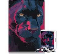 Puzzle 1000 pièces Panthère Noire pour Adolescents, idéal pour des Moments de détente Découpe de Haute précision Dimensions:50x75cm