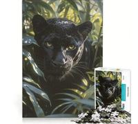 Puzzle 1000 pièces Panthères Noires Jeux relaxants Décompression intellectuelle Collection d'artistes Beaux-Arts 38x26cm