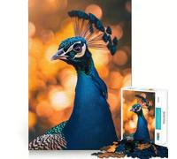 Puzzle 1000 pièces Paon au Coucher du Soleil pour Adolescents élégants, Jouet Intelligent pour Partager Un Moment de complicité, découpe Lisse, liste de souhaits du Père Noël 38x26cm