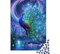Puzzle 1000 Pièces Paon déployant sa Queue, pour Adultes Et Enfants Relax Jeux Classique Cadeaux en Bois Décor À La Maison 1000pcs (75x50cm)