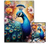 Puzzle 1000 pièces Paon pour Adultes, idéal pour se détendre et se Mettre au défi, décoration d'intérieur colorée, pour Les Amis 26x38cm / 10,23x14,96 Pouces