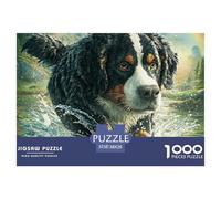 Puzzle 1000 Pièces Papier Recy dulte Chien Compagnie - Labradors Noir dans Lumière Arc-en-Ciel, Jeu Familial Très Difficile, 38x26cm