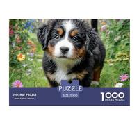Puzzle 1000 Pièces Papier Recy dulte Chien Mignon - Berger Australien au Jardin Arc-en-Ciel, Éducation et Cadeau 70x50cm