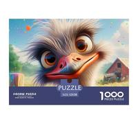 Puzzle 1000 pièces Papier Recy utruche Ballons Portrait Oiseau Mignon, Jeu Éducatif Anti-Stress, Idée Cadeau Adulte 52x38cm