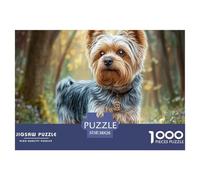Puzzle 1000 Pièces Papier Recy hien Mignon Adultes - Yorkshire Terrier en Bois Jeu Éducatif Anti-Stress Cadeau 38x26cm