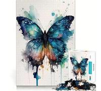 Puzzle 1000 pièces Papillon Aquarelle Premium Découpe Jeu de Jeu et d'Éveil,Jouet de Paix et de Divertissement,Cadeau d'anniversaire Amusant (50x75cm)