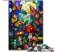 Puzzle 1000 pièces Papillon en vitrail pour Adolescents, Jeux éducatifs Classiques, Belle décoration (50x75cm)