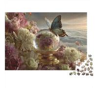Puzzle 1000 pièces Papillon Fleur Papier pour Adultes Détente éducatif Puzzle Mural Papier décoration 52x38cm/1000pcs