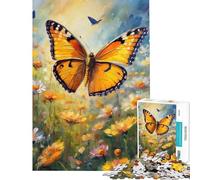 Puzzle 1000 pièces Papillon Orange pour Adolescents Puzzles pour Adultes Jeux de Famille Assemblage de Motifs Cadeaux d'anniversaire et Cadeaux Uniques (Taille 50x75cm)