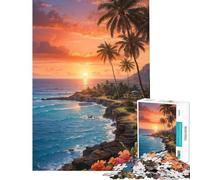 Puzzle 1000 pièces Paradis Tropical pour Anniversaire Noël Décoration Parfaite Jeu de Construction à Faire soi-même Convient aux 14 Ans et Plus (50x75cm)